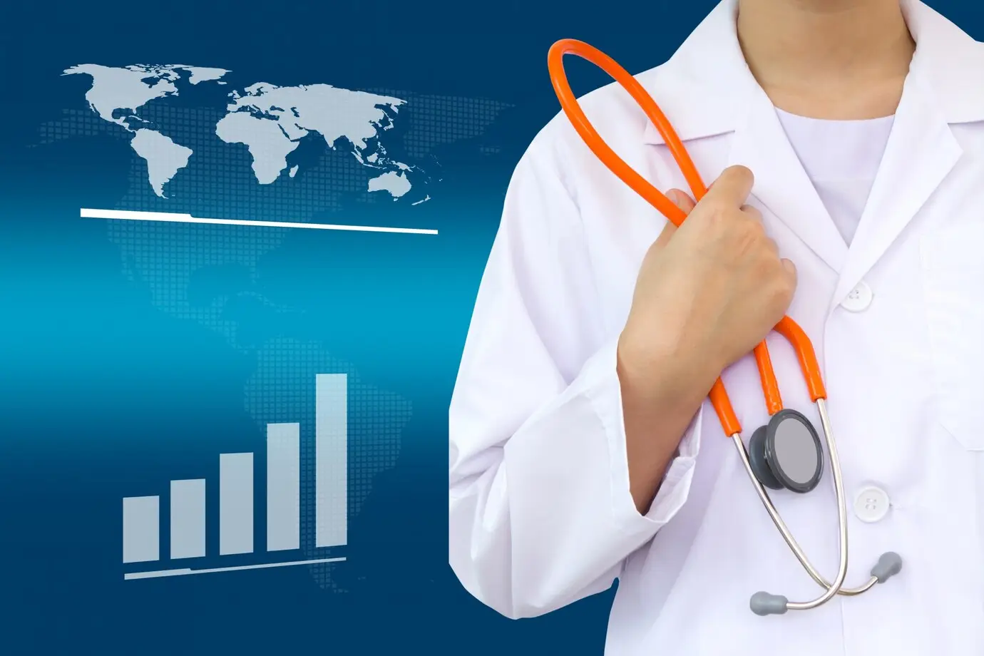 worldwide doctor with stethoscope