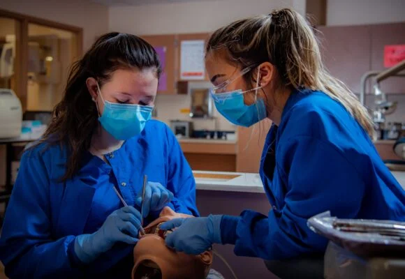 hygienists doing a patient cleaning